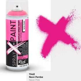 Rich Spray X-Paint 400 ml Neon Pembe Akrilik Sprey Boya