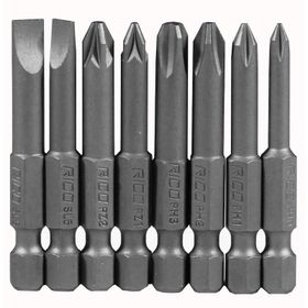 Rico 005-KK1130 PH+PZ+SL 8 Parça 50 mm Yıldız Düz Bits Uç Seti