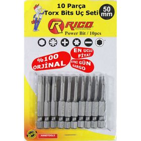 Rico 50 mm Torx Bits 10 Parça Uç Seti