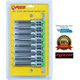 Rico RC1161 8 Parça 1/2” Allen Uzun Lokma Seti