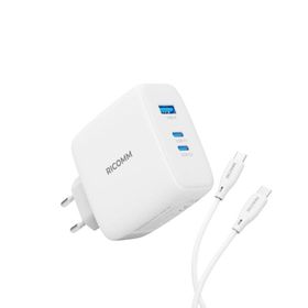 Ricomm 140 W GAN 3 Portlu USB-C+USB-A QC5.0 PD3.1 Destekli Type-C Hızlı Şarj Cihazı