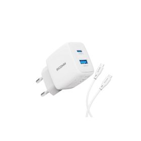 Ricomm 25 W GAN USB-C+USB-A PPS PD Hızlı Şarj Cihazı+2 mt Type-C 60 W Şarj Kablosu