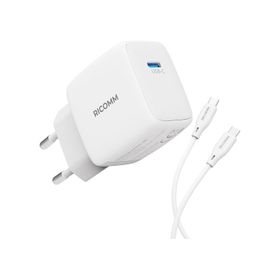 Ricomm 33W GaN USB-C PPS PD Hızlı Şarj Cihazı + 2 mt Type-C 60W Şarj Kablosu
