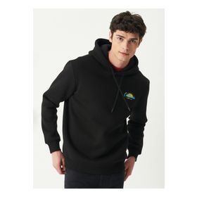 Riders By Lee L222695-001 Kapüşonlu Regular Fit Siyah Erkek Sweatshirt
