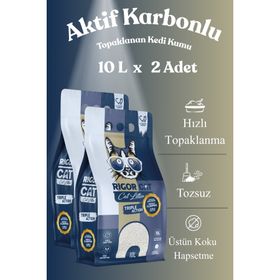 Rigor Cat Aktif Karbonlu Topaklanan 2x10 lt Kedi Kumu