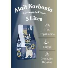 Rigor Cat Aktif Karbonlu Topaklanan 5 lt Kedi Kumu