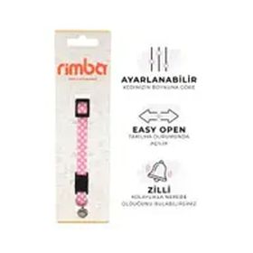 Rimba 22-30 cm 10 mm Pembe-Beyaz Zilli Kolay Açılabilen Puantiyeli Kedi Boyun Tasması