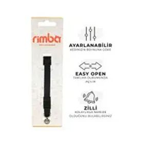 Rimba 22-30 cm 10 mm Siyah Zilli Kolay Açılabilen Kedi Boyun Tasması