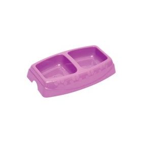 Rimba Kedi ve Küçük Irk Köpekler İçin İkili Plastik 2x200 ml 23 cm Karışık Renkli Mama ve Su Kabı
