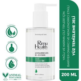 Rimu Health Products Yağlı ve Karma Cilt Tipleri İçin 200 ml Bariyer Onarıcı ve Nemlendirici Etkili Yüz Temizleme Jeli