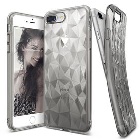 Ringke Air Prism 3D Elmas Yansıması iPhone 7 Plus Smoke Black Ultra Hafif Esnek İnçe Renkli Transparan Silver Kılıf