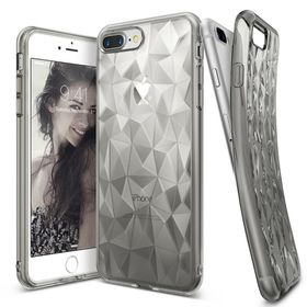 Ringke Air Prism 3D Elmas Yansıması iPhone 7 Plus Smoke Black Ultra Hafif Esnek İnçe Renkli Transparan Silver Kılıf