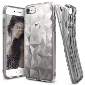Ringke Air Prism 3D Elmas Yansıması iPhone 7 Smoke Black Ultra Hafif Esnek İnçe Renkli Transparan Silver Kılıf