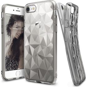 Ringke Air Prism 3D Elmas Yansıması iPhone 7 Smoke Black Ultra Hafif Esnek İnçe Renkli Transparan Silver Kılıf