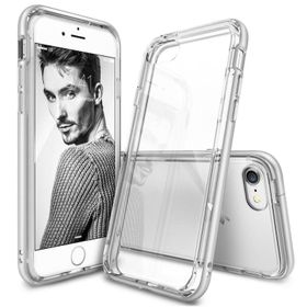 Ringke Frame iPhone 7 Çerçeveli Bumper Ice Silver Extra Tam Koruma Şeffaf Kılıf