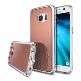 Ringke Mirror Fusion Galaxy S7 Edge Aynalı Rose Gold Extra Darbe Emici Kılıf