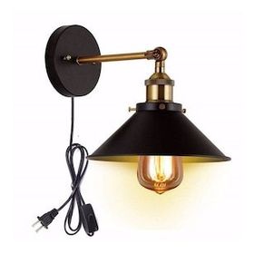 Riolight Retro Mafsallı Fişli Kablolu Metal Duvar Şapka Çap 22 cm Aplik