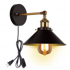 Riolight Retro Mafsallı Fişli Kablolu Metal Duvar Şapka Çap 22 cm Aplik