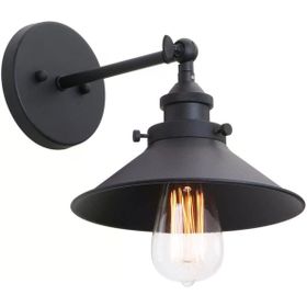 Riolight Retro Mafsallı Siyah Metal Şapka Çap 22 cm Aplik