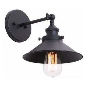 Riolight Retro Mafsallı Siyah Metal Şapka Çap 22 cm Aplik