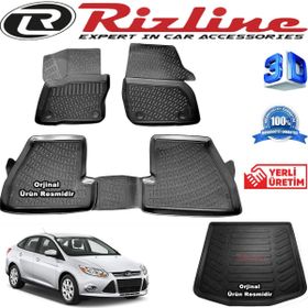 Rizline 2011-2015 Arası Ford Focus 3 Sedan 3D Havuzlu Paspas + 3D Bagaj Havuzu
