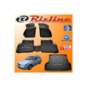 Rizline Accent Admire 3D Paspas + 3D Bagaj Havuzu 2003-2005 Arası Siyah Set