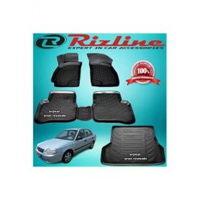 Rizline Accent Admire Siyah 2003-2006 Arası 4 Parça 3D Paspas+Bagaj Havuzu
