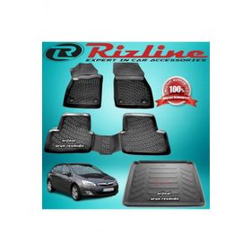 Rizline Astra J Siyah HB 2010-2017 Arası 3D Paspas + Bagaj Havuzu Set