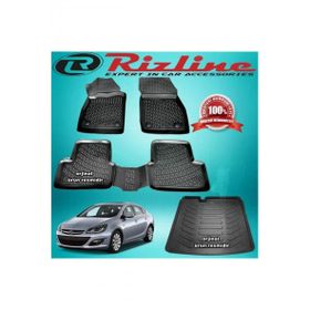 Rizline Astra J Siyah Sedan 2012-2019 Arası 3D Paspas + Bagaj Havuz Set