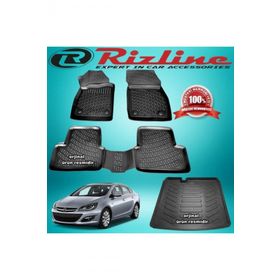 Rizline Astra J Siyah Sedan 2012-2019 Arası 3D Paspas + Bagaj Havuz Set