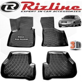Rizline Audi A3 HB 2003 - 2012 Arası Siyah 3D Havuzlu Paspas