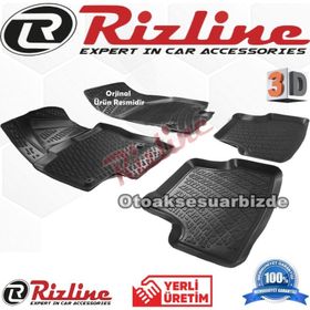 Rizline Audi A3 HB 2013 - 2020 Arası Siyah 3D Havuzlu Paspas