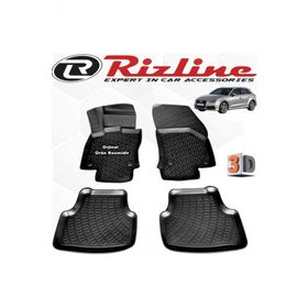 Rizline Audi A3 HB 2013 - 2020 Arası Siyah 4'lü Set 3D Havuzlu Paspas