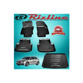 Rizline Audi A3 HB 2013-2020 Arası Siyah Set 3D Paspas + 3D Bagaj Havuzu