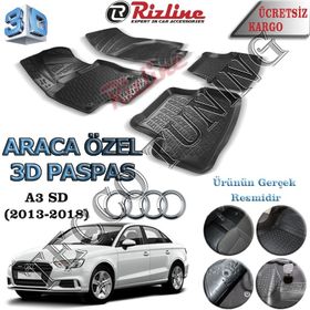 Rizline Audi A3 Sedan 2013-2018 3D Havuzlu Paspas