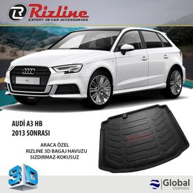 Rizline Audi A3 Sedan 2013 Sonrası Siyah 3D Bagaj Havuzu