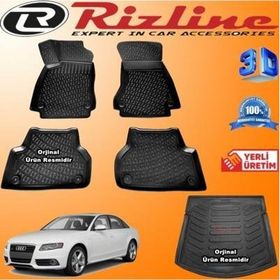 Rizline Audi A4 3D Paspas + 3D Bagaj Havuzu B8 2008-2014 Arası Siyah Set