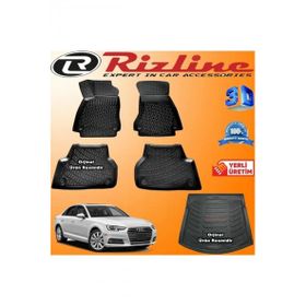 Rizline Audi A4 3D Paspas + 3D Bagaj Havuzu B9 2015 - 2020 Arası Siyah Set