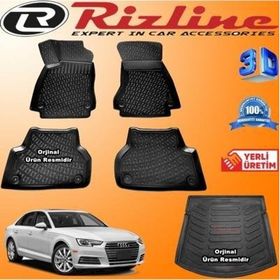 Rizline Audi A4 3D Paspas + 3D Bagaj Havuzu B9 2015 - 2020 Arası Siyah Set