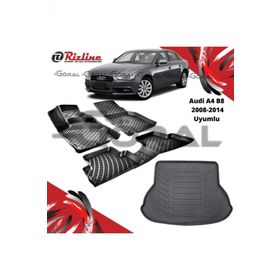 Rizline Audi A4 B8 2008-2014 Uyumlu Paspas ve Bagaj Havuzu Set