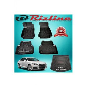 Rizline Audi A4 Siyah Sedan 2015-2020 Arası 3D Paspas + Bagaj Havuzu Set