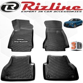 Rizline Audi A5 Sedan 2015 - 2020 Arası Siyah 3D Havuzlu Paspas