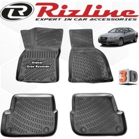 Rizline Audi A6 2004 - 2011 Arası Siyah 3D Havuzlu Paspas