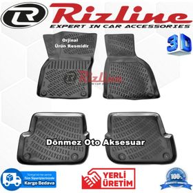 Rizline Audi A6 2004 - 2011 Arası Siyah 3D Havuzlu Paspas