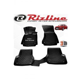 Rizline Audi A6 2014 - 2018 Arası Siyah 4'lü Set 3D Havuzlu Paspas