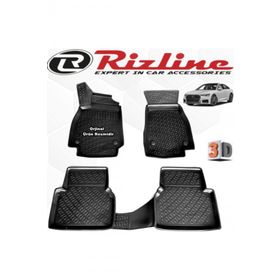 Rizline Audi A6 2019 Sonrası Siyah 4 Parça Set 3D Havuzlu Paspas