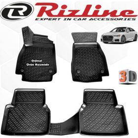 Rizline Audi A6 2019 Sonrası Uyumlu 3D Havuzlu Siyah Paspas