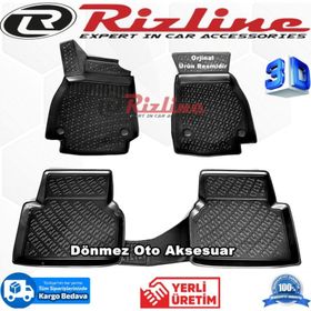 Rizline Audi A6 2019 Sonrası Uyumlu 3D Havuzlu Siyah Paspas