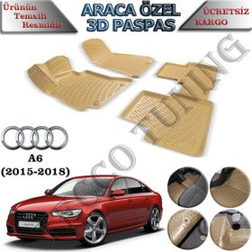 Rizline Audi A6 Bej 2015-2018 3D Havuzlu Paspas