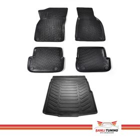 Rizline Audi A6 C6 2004-2011 Siyah 3D Havuzlu Paspas+Bagaj Havuzu
